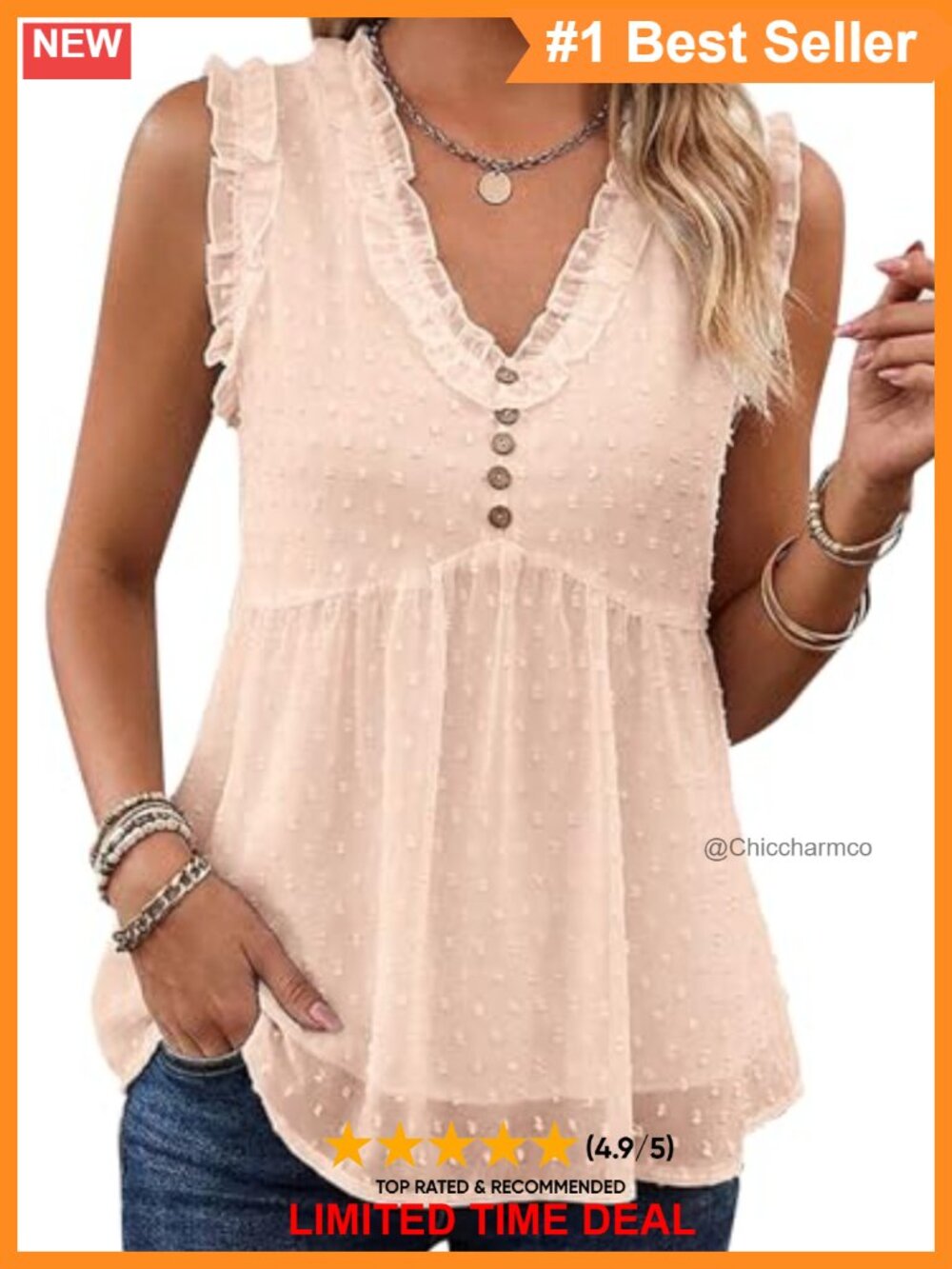 Women's V-Neck Sleeveless Ruched Lace Tank Top Swiss Dot Chiffon